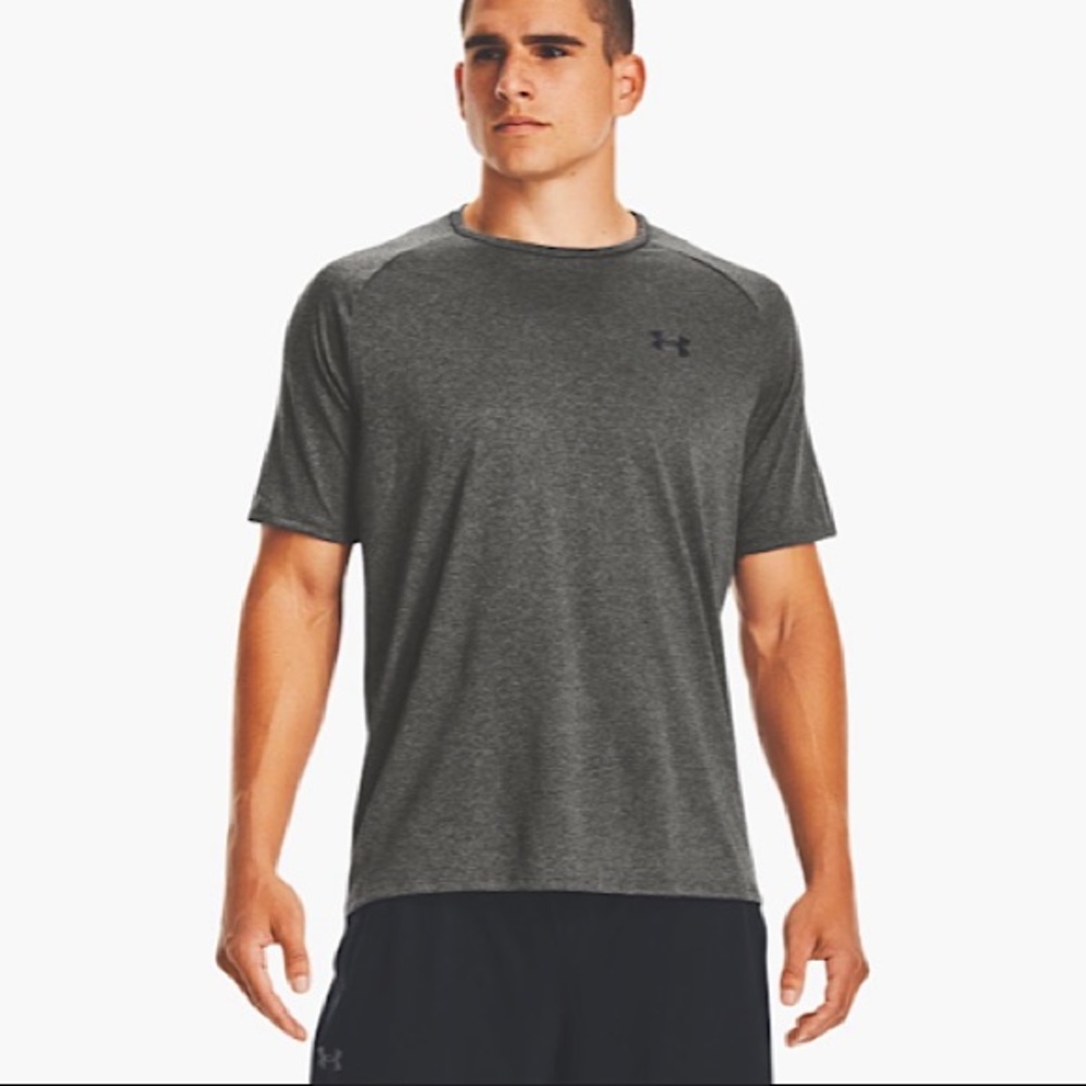 Under Armour HeatGear Fitted Short Sleeve T-Shirt Carbon Heather Performance Tee